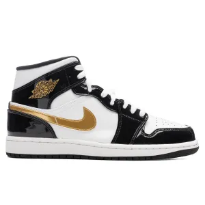 Air Jordan 1 Mid SE - Black/Metallic Gold/White