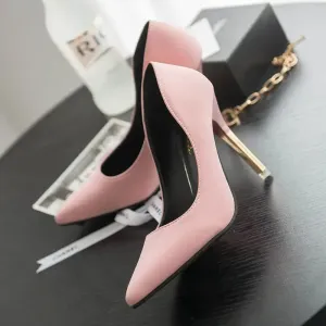 Amozae-New 2019 Black Velvet Pointed-toe High-heeled Shoes 10cm Sexy Versatile Autumn Trendy Flats Women's Fine-heeled Shoes