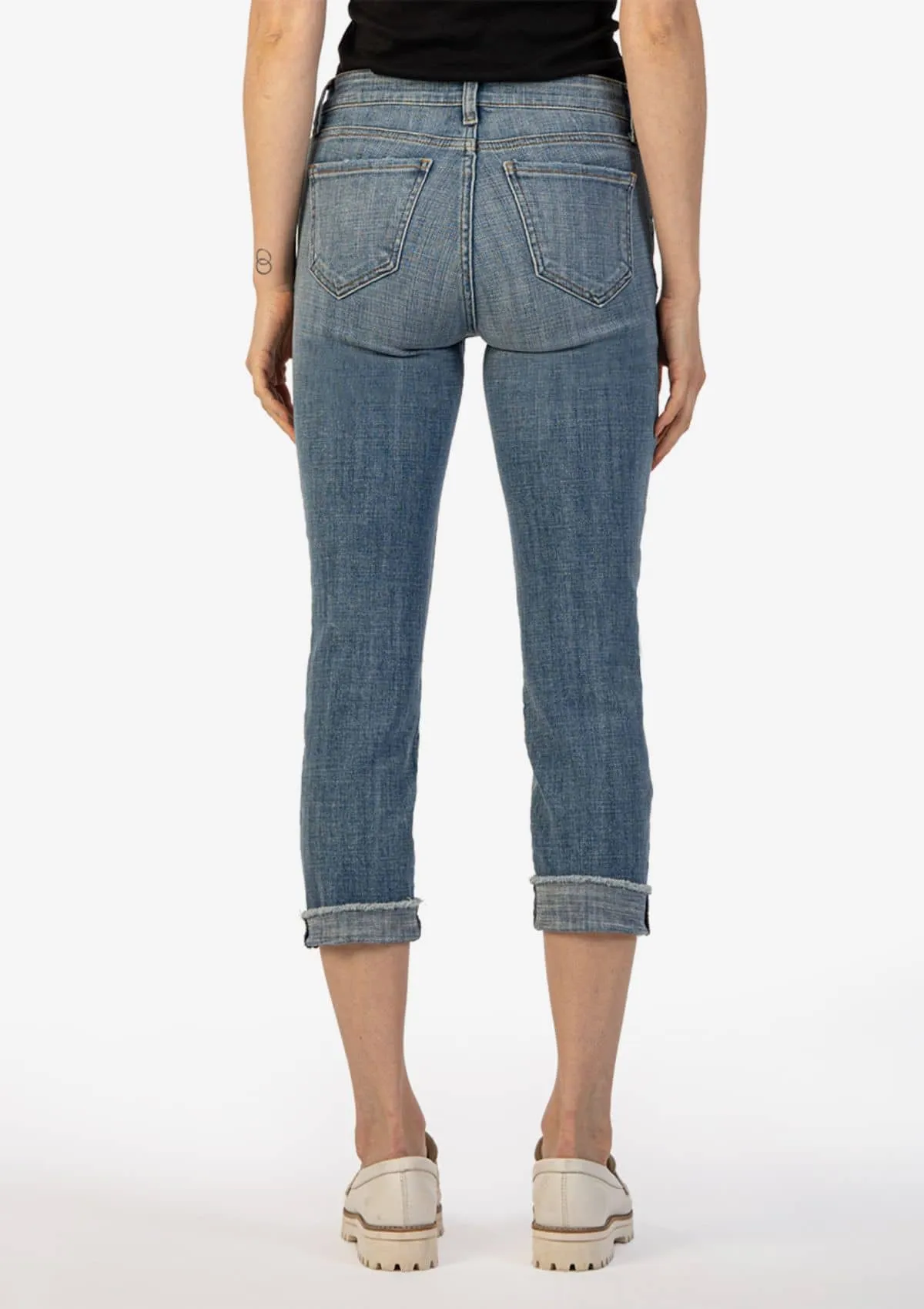 Amy Crop Straight-Leg / Roll-Up Jeans