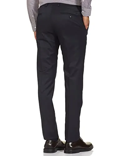 Arrow Regular Men's Solid Blue Tailored Fit Polyester Formal Trouser (ARADOTR2234_Navy_34)