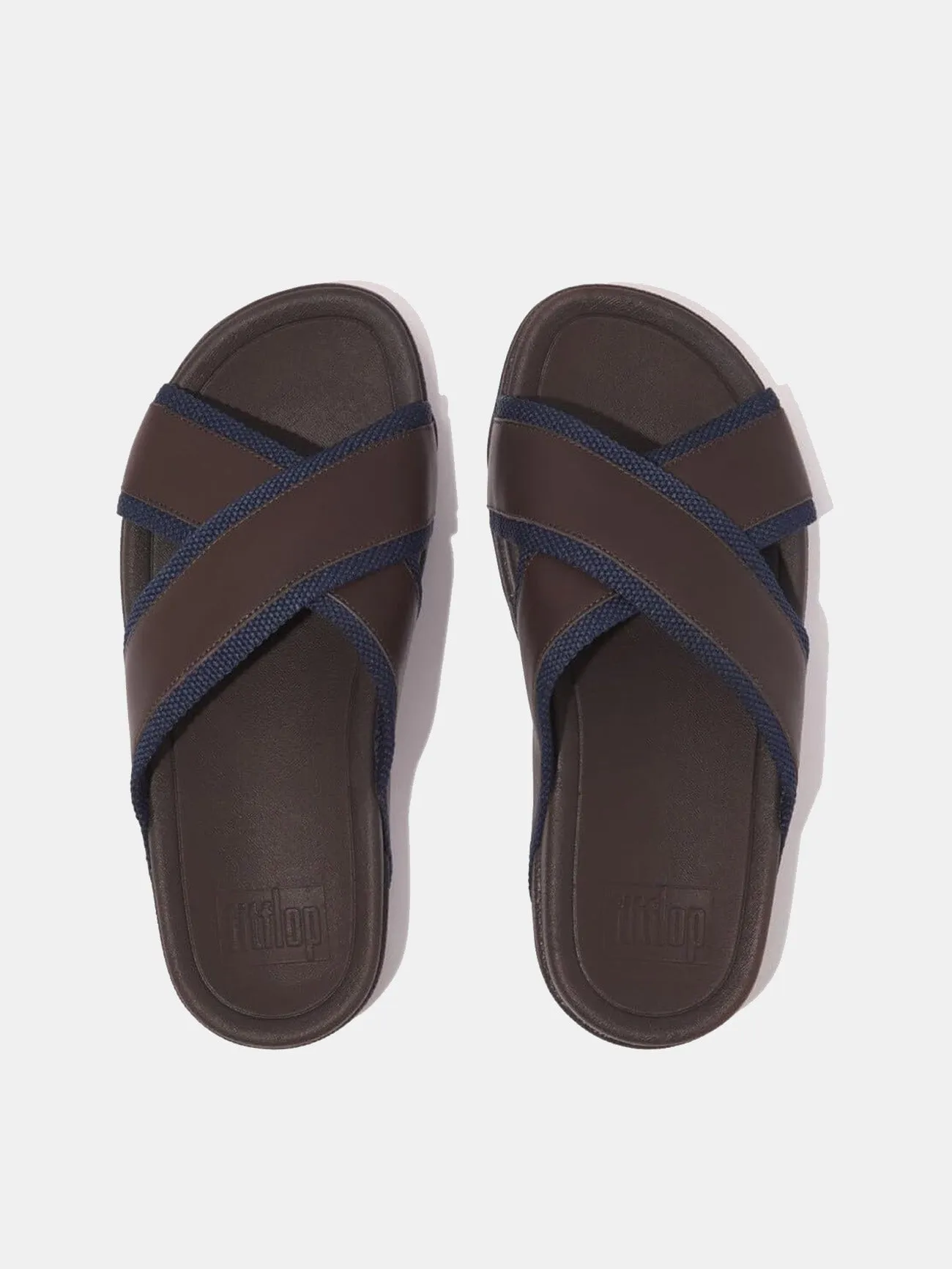 Fitflop Surfer Men's Webbing/Leather Cross Slides