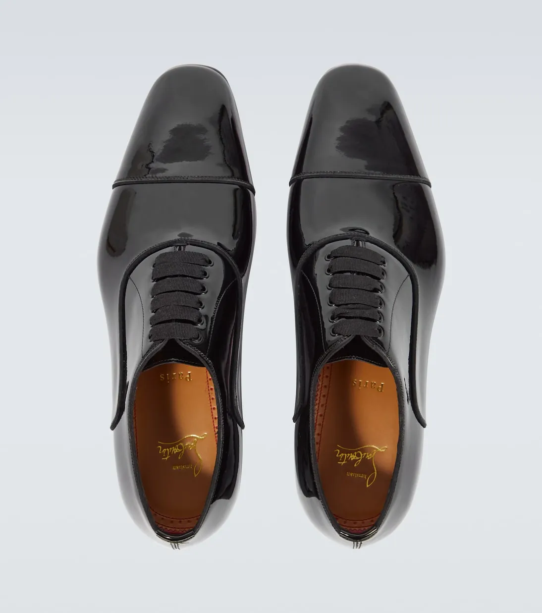 Greggo Christian Louboutin patent oxfords, black