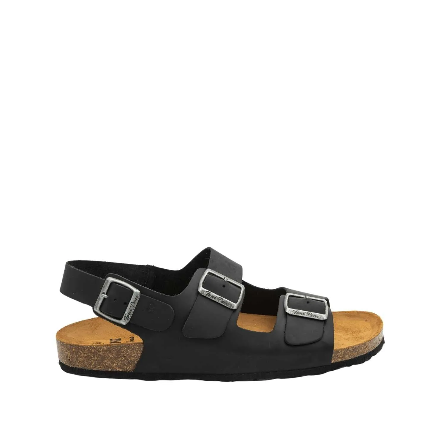 Leather Sandal with Double Buckle for Men  - Gil-PE