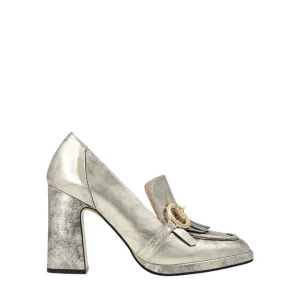 LODI LOVE Metallic Silver Loafers