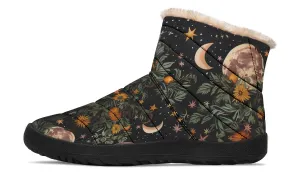 Lunar Meadow Comfy Winter Boots - Warm Vegan Boots with Side Zipper and Anti-Slip Soles