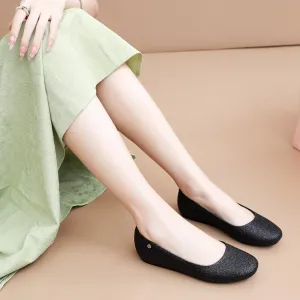 "Sparkle in Black Slip-On Ballerina Flats" (122.005)