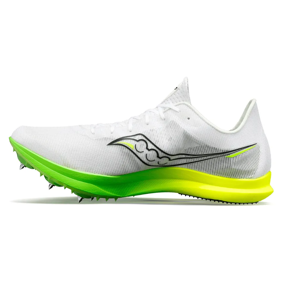 Saucony Men's Endorphin Cheetah Running Spikes in White/Slime