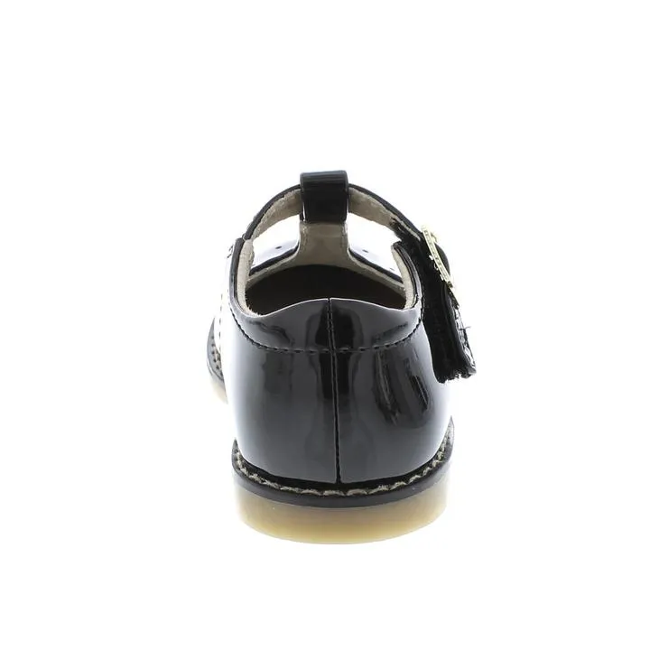 Sherry Kid's T-strap Dress Shoe - Black Patent Leather