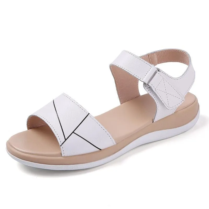 Velcro Flat Student Korean Style All-matching Flat Heel Casual Breathable Sandals